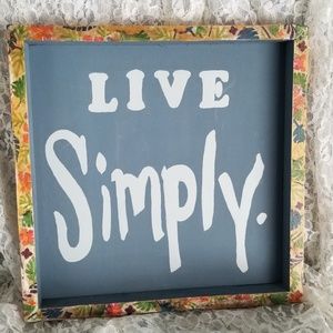 Live Simply Wood Sign Decoupage Vintage Style